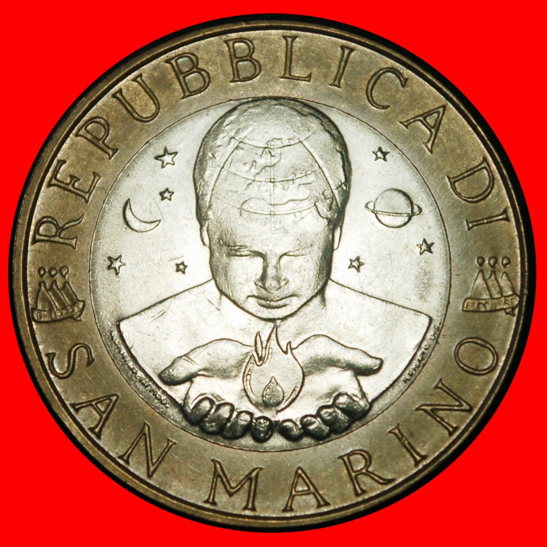  Ⰶ BI-METALLIC ITALY (1972-2001): SAN MARINO ★ 1000 LIRAS 1998R SATURN UNC★LOW START ★ NO RESERVE!   