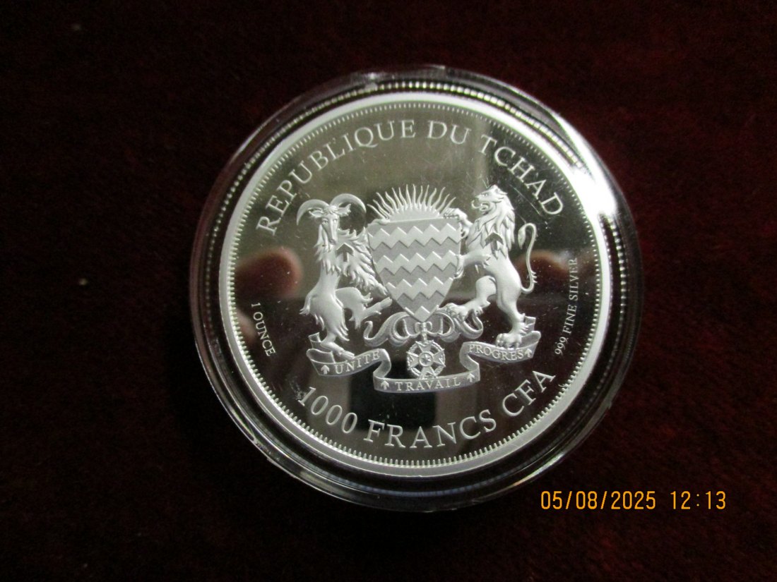  100 Francs Tchad - 999er Silber 31,1 Gramm   