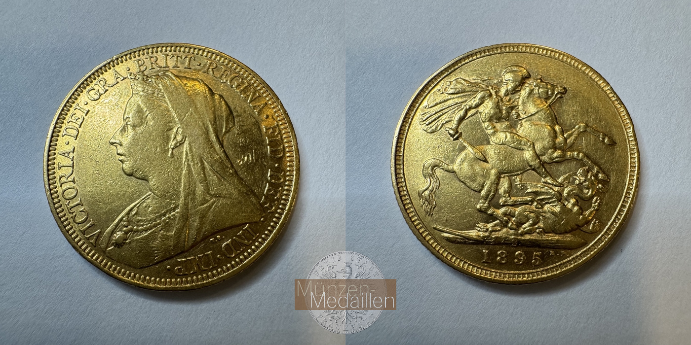  Großbritannien 1 Sovereign 1895 (1893-1901) Victoria MM-Frankfurt KM#13 Feingold: 7,34g   