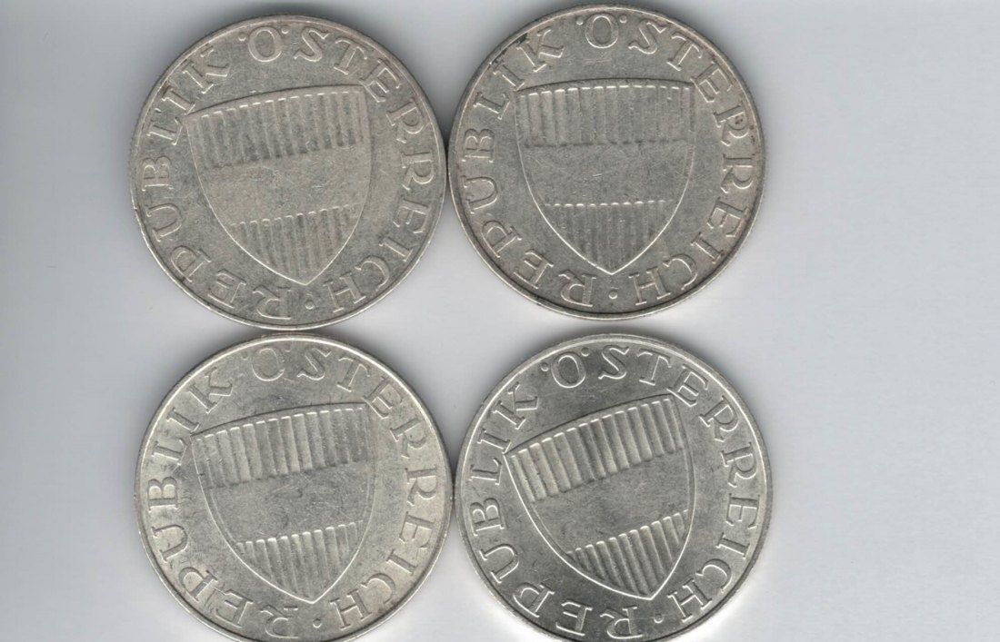  10 Schilling 1957 1958 1959 1965 Ag silber á 4,8g fein Österreich 2. Republik Spittalgold9800 (4785)   