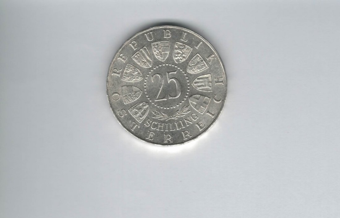  25 Schilling 1958 Carl Auer von Welsbach silber 10,4g fein Österreich Spittalgold9800 (4588/4)   