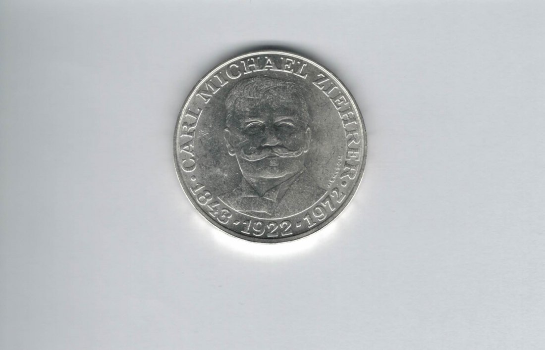  25 Schilling 1972 Carl Michael Ziehrer silber 10,4g fein Österreich 2.Rep Spittalgold9800 (04588/18   