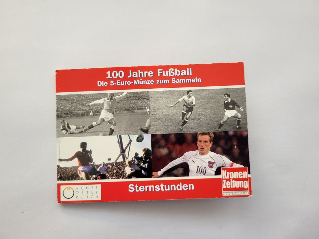  5 Euro 2004 100 Jahre Fußball silber 8g fein Blister Österreich Spittalgold9800 (4974/4   