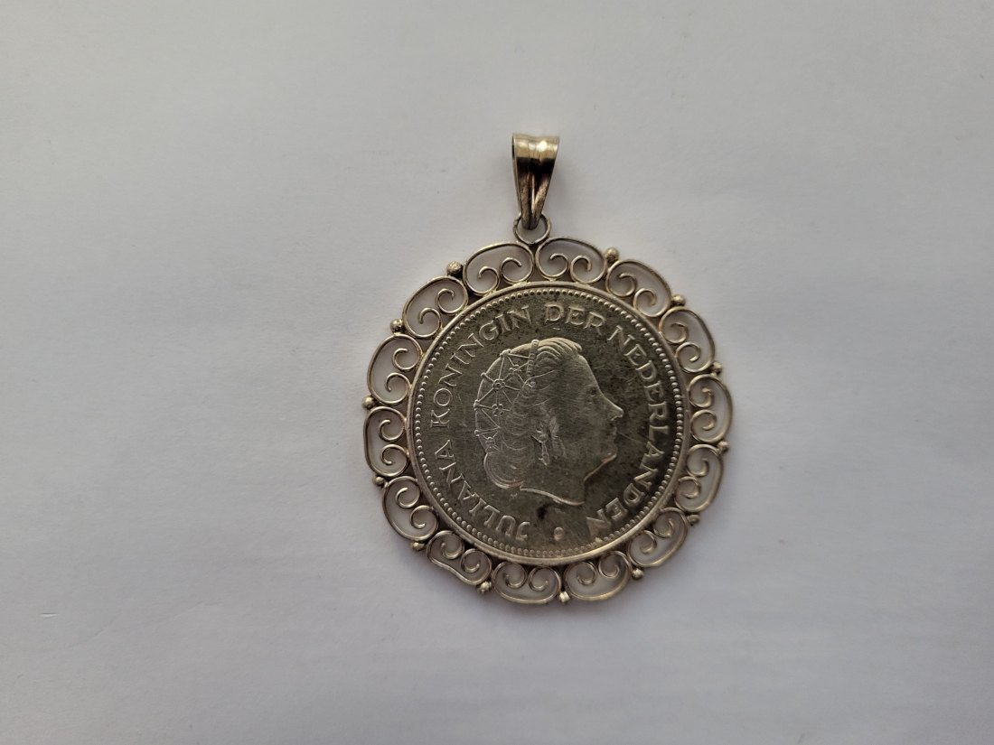  10 Gulden 1970 Anhänger silber 31,9g Niederlande Spittalgold9800 (1209   