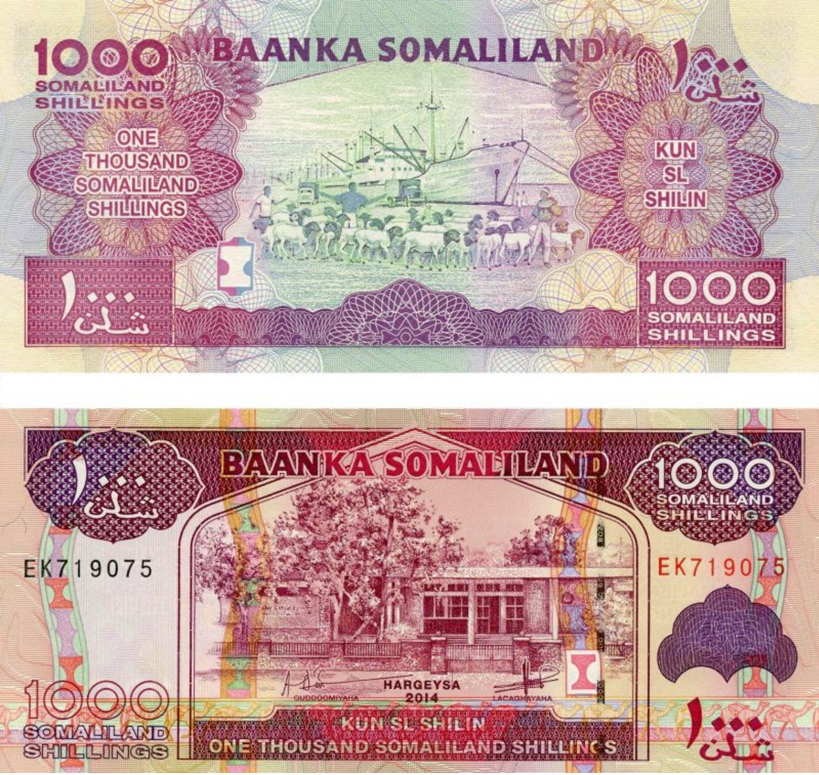  Somaliland 1000 Shillings 2014 UNC   
