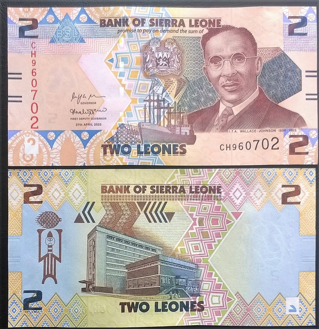  Siera Leone 2 Leones 2022 UNC   