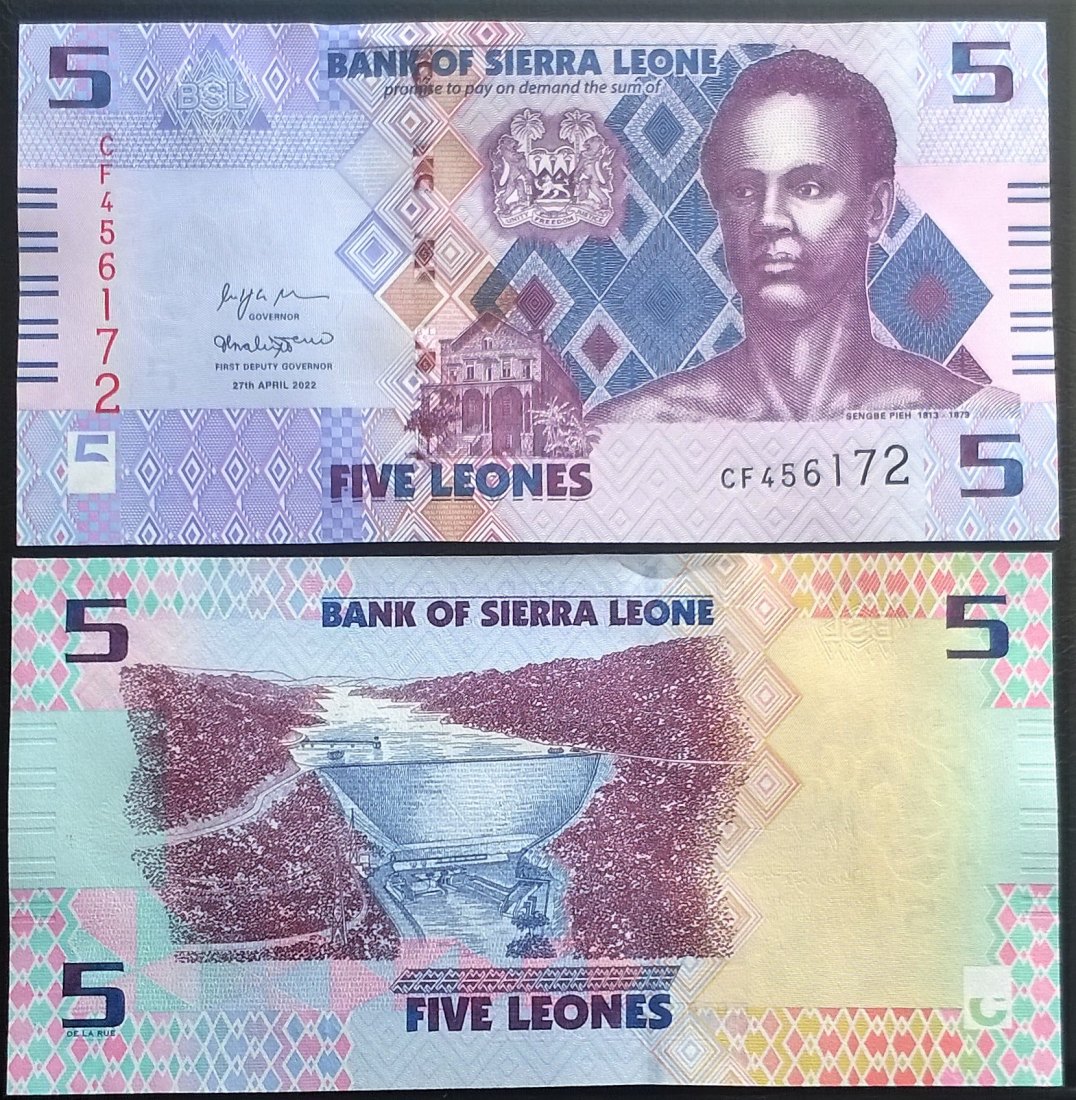  Siera Leone 5 Leones 2022 UNC   