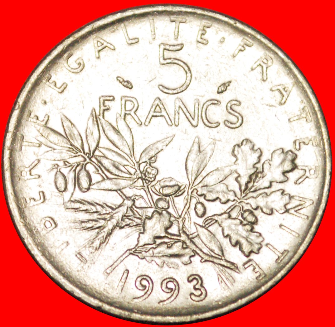  Ⰶ SOWER (1959-2001): FRANCE ★ 5 FRANCS 1993 NOT SILVER ERROR! LOW START ★ NO RESERVE!   
