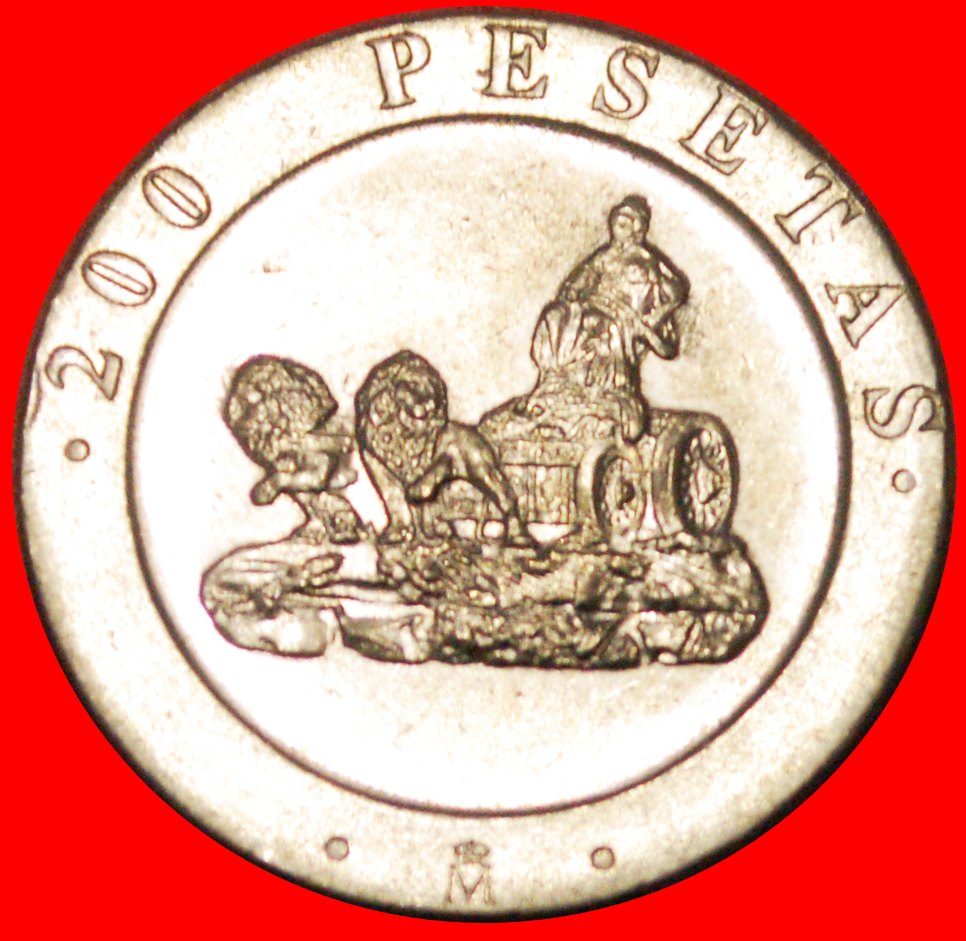  Ⰶ FOUNTAIN of CYBELE: SPAIN ★ 200 PESETAS 1990! Juan Carlos I (1975-2014)  LOW START ★ NO RESERVE!   