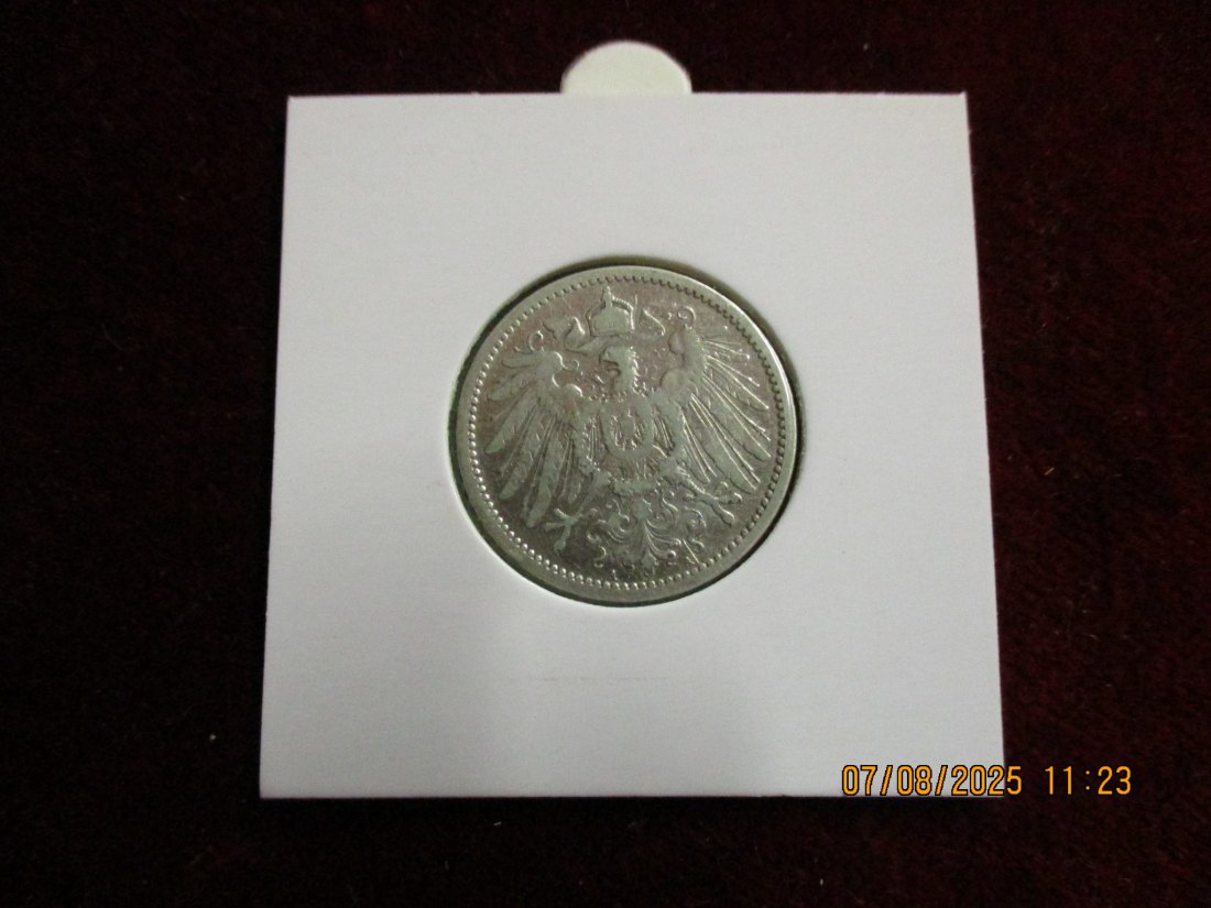  1 Mark Deutsches Reich 1892 A Silbermünze J.17   
