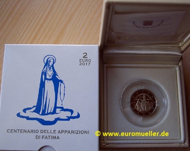 Vatikan ...2 Euro Sondermünze 2017...PP...Fatima   