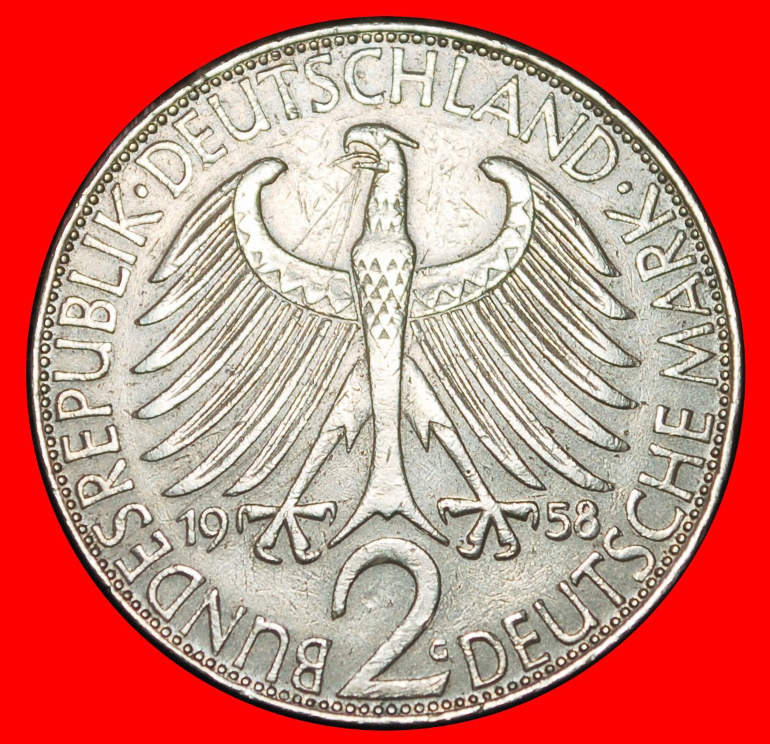 * NOBEL PRIZE 1918:GERMANY★2 MARKS 1958G★PLANCK 1858-1947★BADEN-WUERTTEMBERG★LOW START ★ NO RESERVE!   