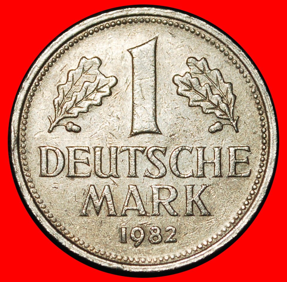  Ⰶ NOT COMMUNIST TYPE (1950-2001): GERMANY ★ 1 MARK 1982D II2+D+r2 BAVARIA!★LOW START ★ NO RESERVE!   