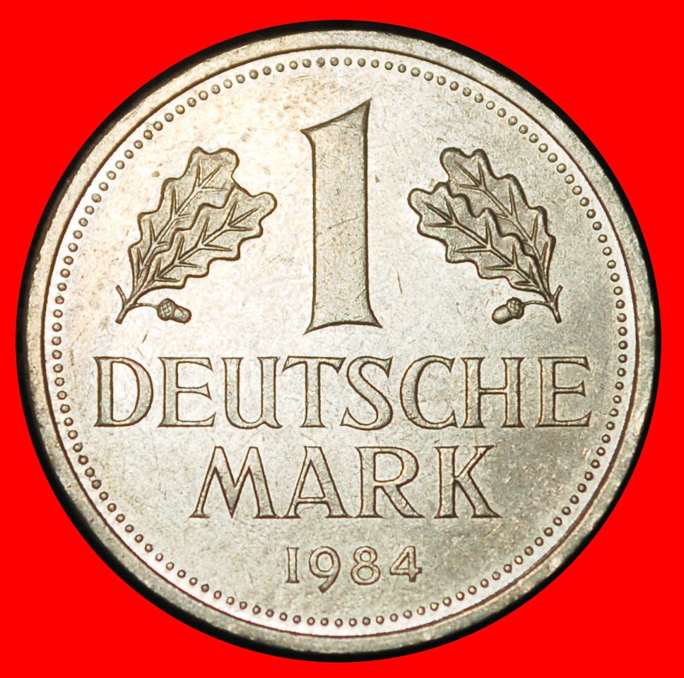  Ⰶ NOT COMMUNIST TYPE (1950-2001): GERMANY ★ 1 MARK 1984J II2+D+r2 HAMBURG!★LOW START ★ NO RESERVE!   