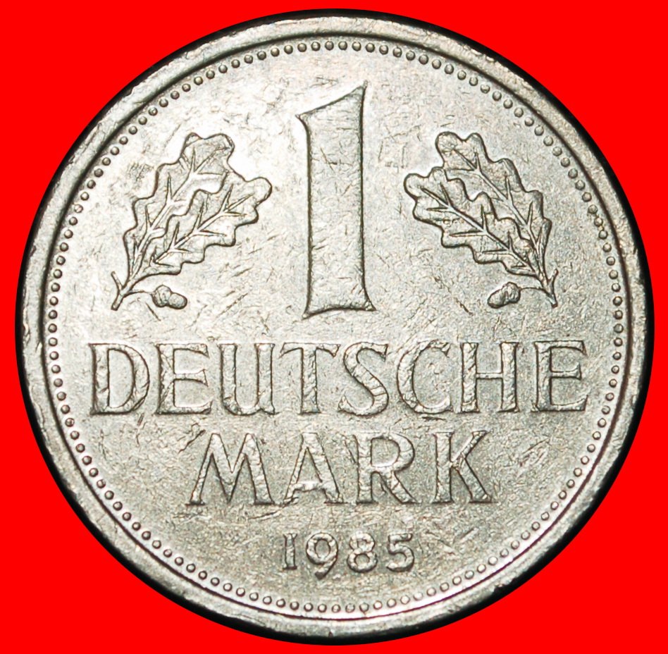  Ⰶ NOT COMMUNIST TYPE (1950-2001): GERMANY ★ 1 MARK 1985D II2+D+r2 BAVARIA!★LOW START ★ NO RESERVE!   