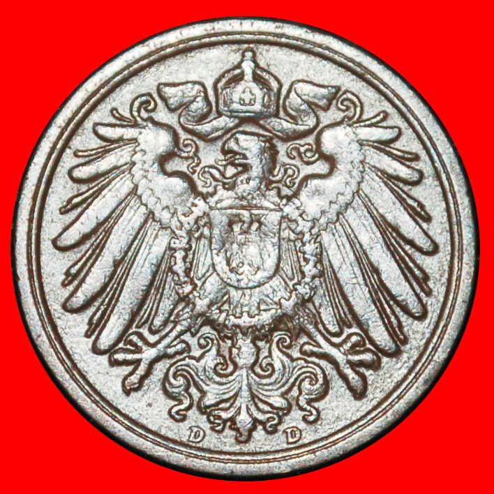  Ⰶ EAGLE (1890-1916): GERMANY★1 PFENNIG 1912D BAVARIA! WILLIAM II (1888-1918)★LOW START ★ NO RESERVE!   