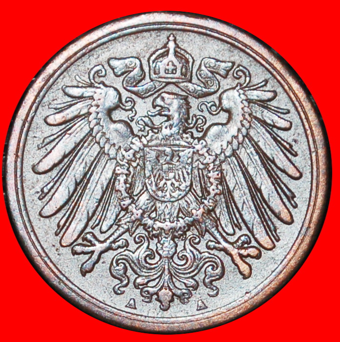  Ⰶ EAGLE (1890-1916): GERMANY★1 PFENNIG 1912A PRUSSIA! WILLIAM II (1888-1918)★LOW START ★ NO RESERVE!   