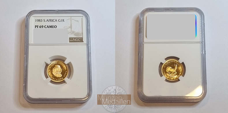 Südafrika MM-Frankfurt  Feingewicht: 3,66g 1 Rand 1983 
