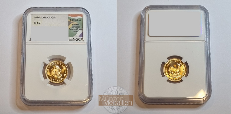 Südafrika MM-Frankfurt  Feingewicht: 3,66g 1 Rand 1976 
