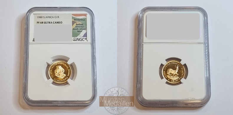 Südafrika MM-Frankfurt  Feingewicht: 3,66g 1 Rand 1980 