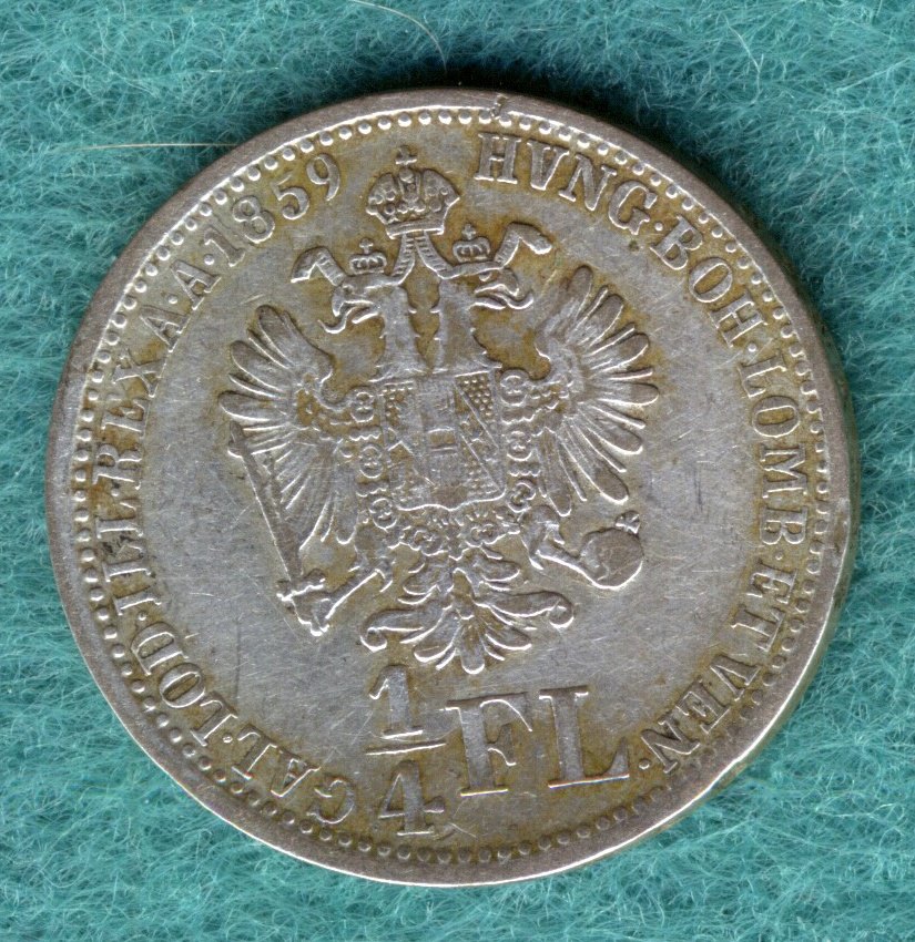  Österreich - Franz Joseph I. - 1/4 Gulden (Florin) 1859 V   