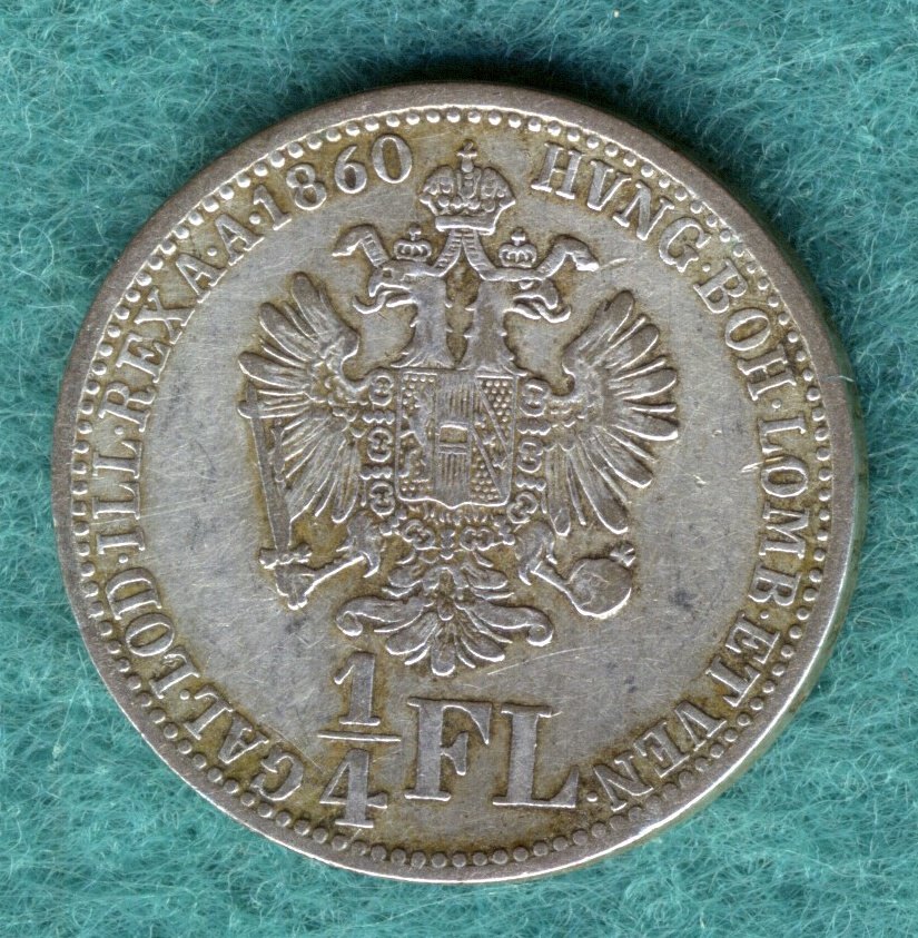  Österreich - Franz Joseph I. - 1/4 Gulden (Florin) 1860 V   