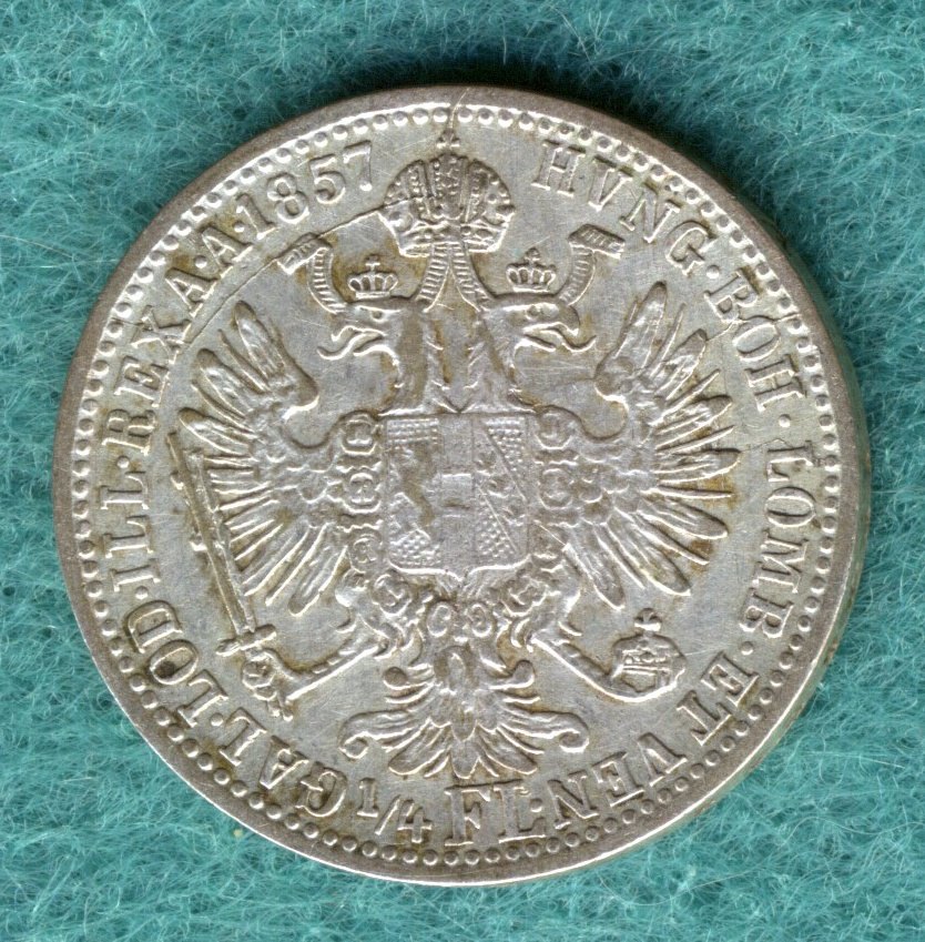  Österreich - Franz Joseph I. - 1/4 Gulden (Florin) 1857 V   