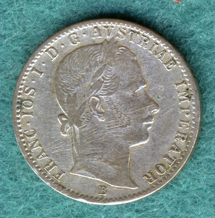  Österreich - Franz Joseph I. - 1/4 Gulden (Florin) 1861 B   