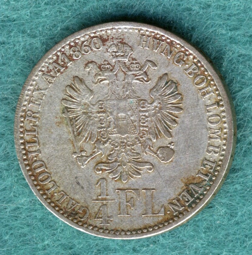  Österreich - Franz Joseph I. - 1/4 Gulden (Florin) 1860 A   