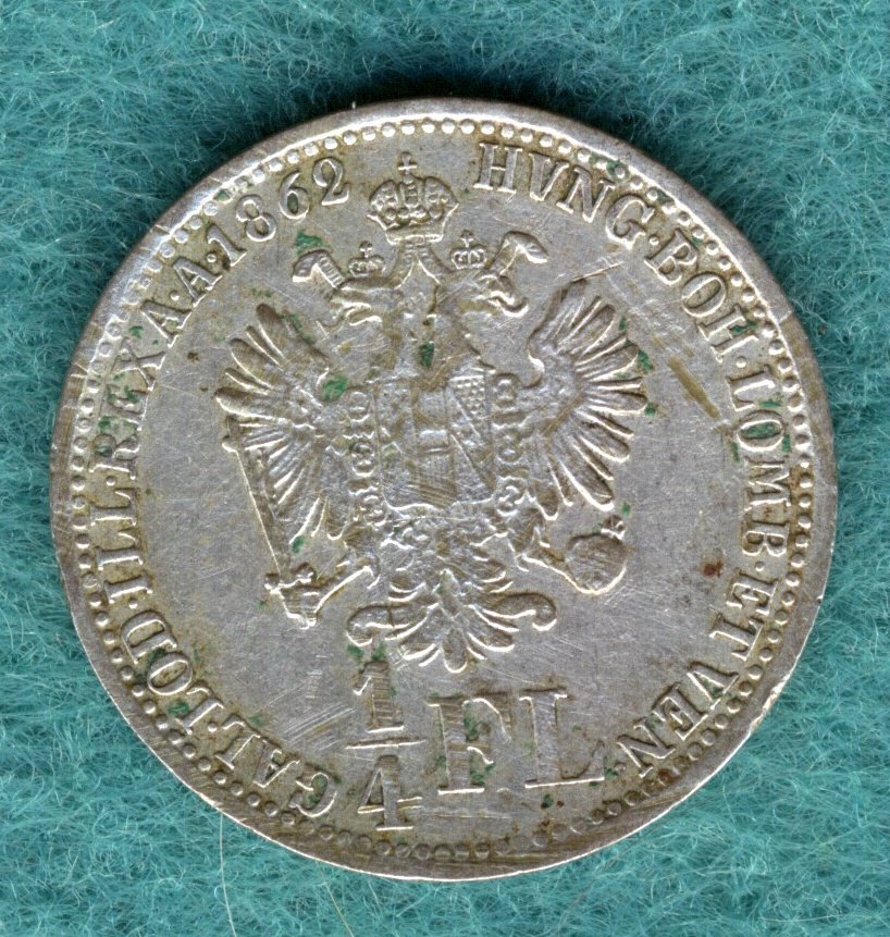  Österreich - Franz Joseph I. - 1/4 Gulden (Florin) 1862 V   