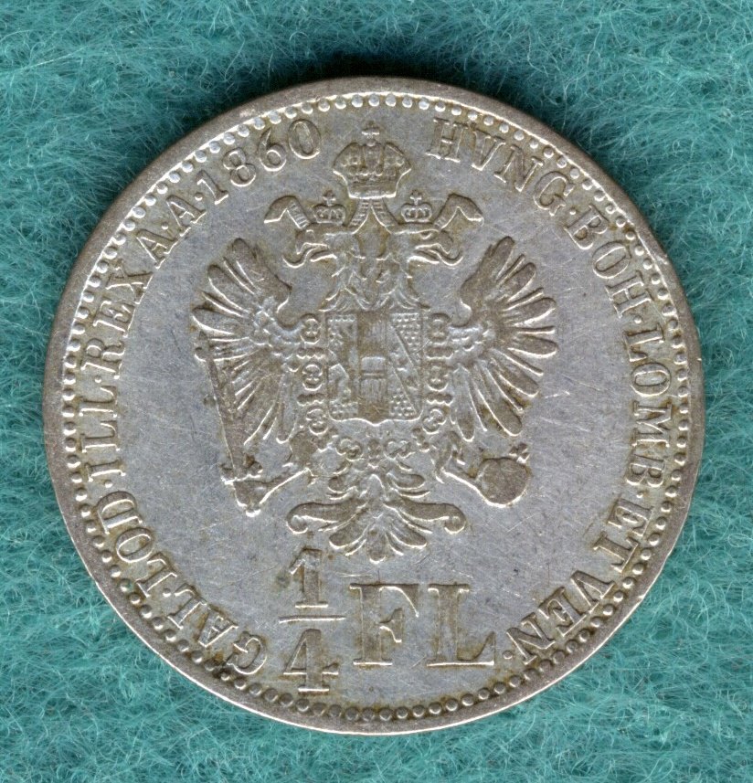  Österreich - Franz Joseph I. - 1/4 Gulden (Florin) 1860 E   