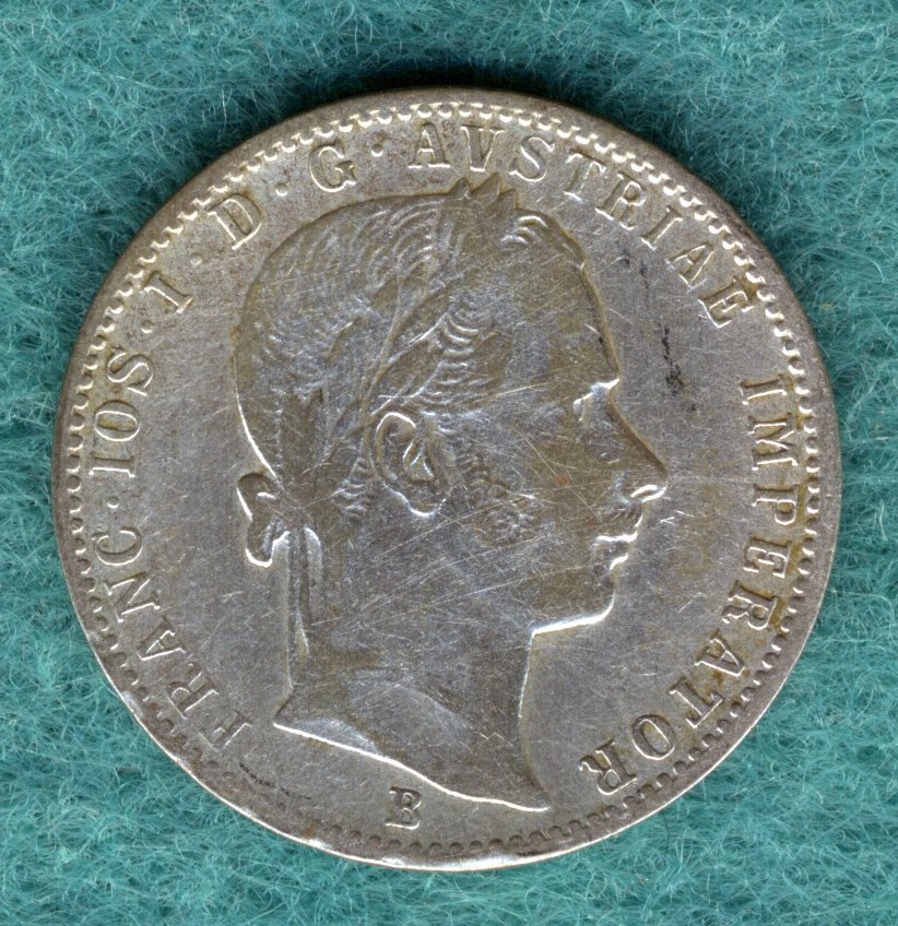 Österreich - Franz Joseph I. - 1/4 Gulden (Florin) 1862 B   