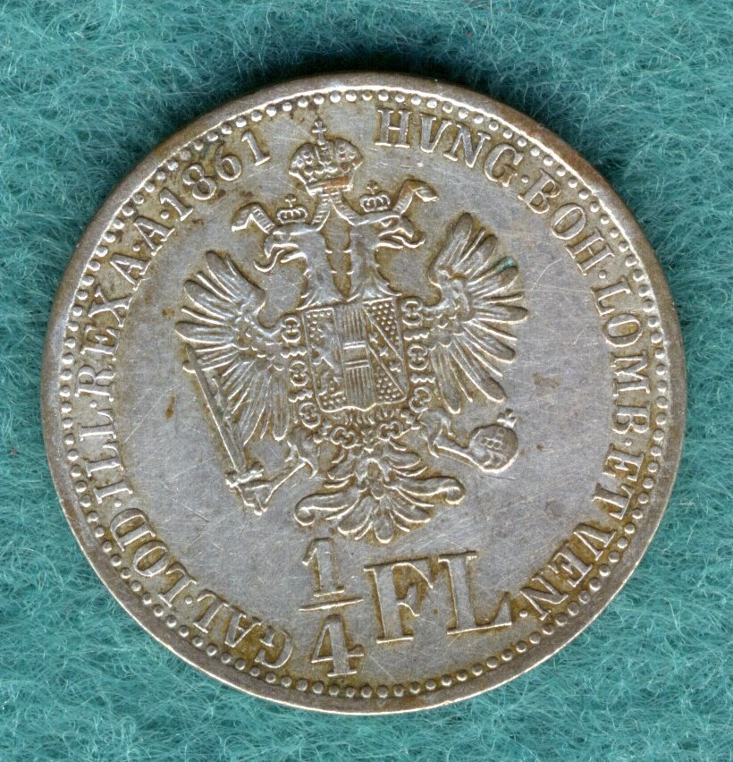  Österreich - Franz Joseph I. - 1/4 Gulden (Florin) 1861 V   