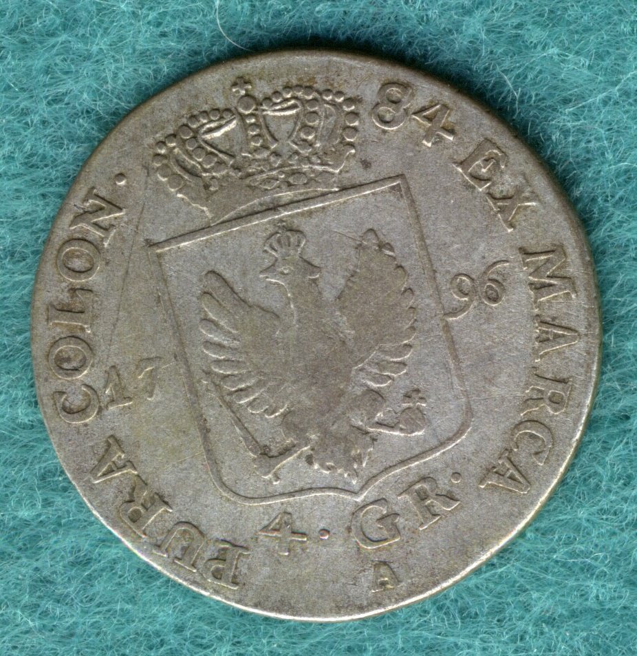  Preußen - Friedrich Wilhelm II. - 4 Groschen 1796 A   