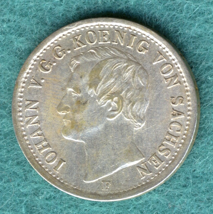  Sachsen - Johann - 1/6 Thaler 1856 F   