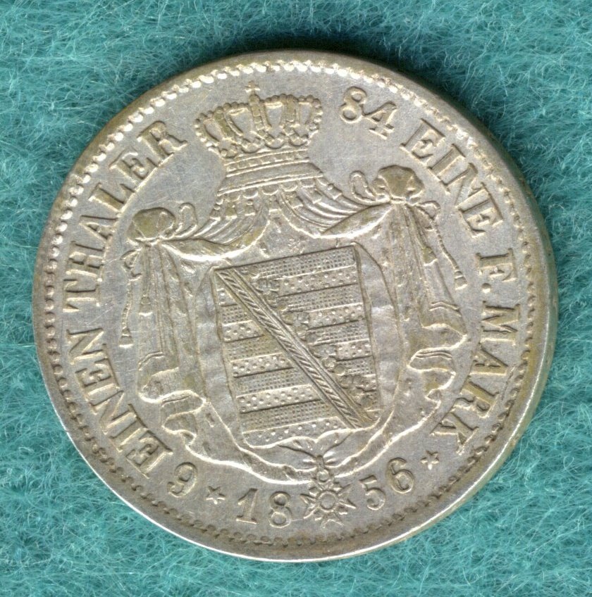  Sachsen - Johann - 1/6 Thaler 1856 F   