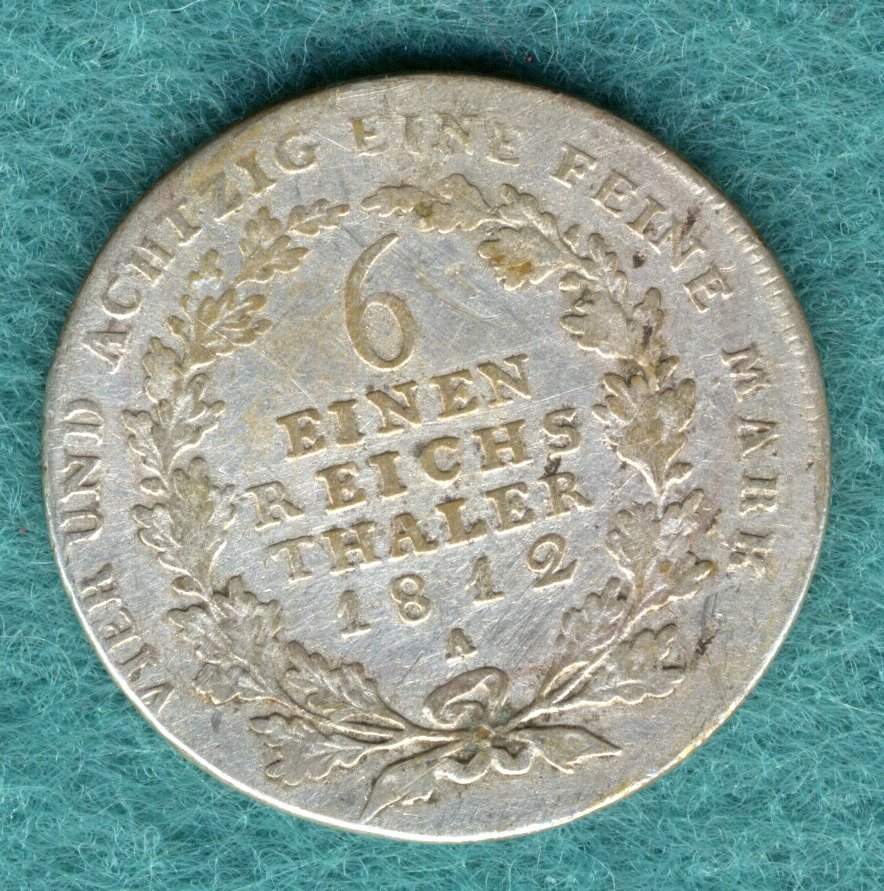  Preußen - Friedrich Wilhelm III. - 1/6 Thaler 1812 A   