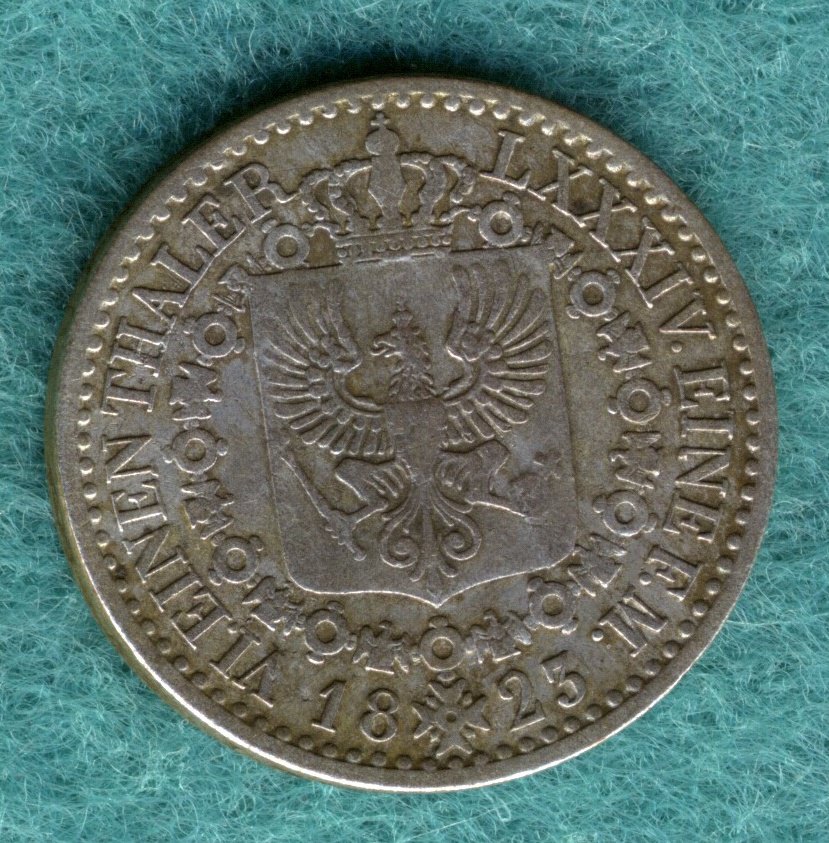  Preußen - Friedrich Wilhelm III. - 1/6 Thaler 1823 A   