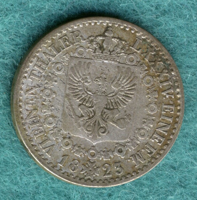  Preußen - Friedrich Wilhelm III. - 1/6 Thaler 1823 A   