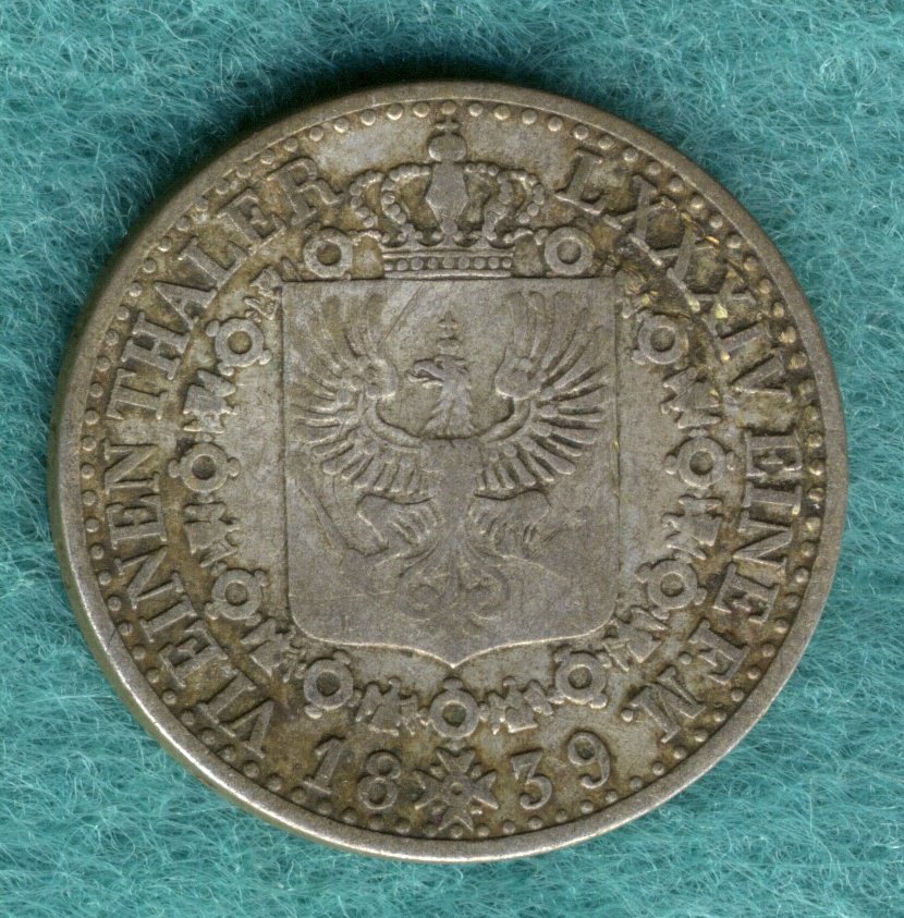  Preußen - Friedrich Wilhelm III. - 1/6 Thaler 1839 A   