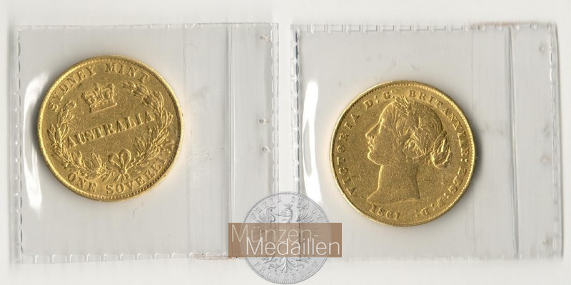 Australien (British Colony) MM Frankfurt Feingold: 7,32g Sovereign 1861 