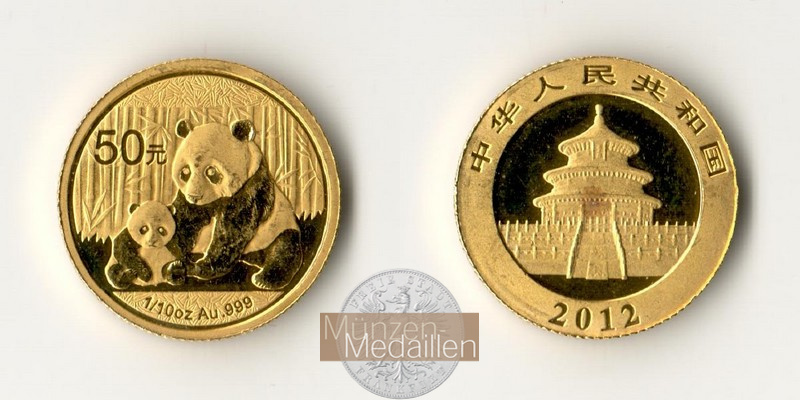 China MM-Frankfurt Feingold: 3,11g 50 Yuan (Panda) 2012 