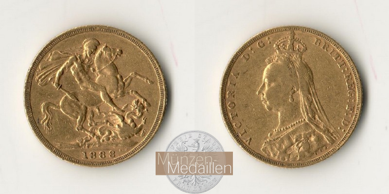 Grossbritannien  Sovereign MM-Frankfurt Feingold: 7,32g Victoria 1837-1901 1888 