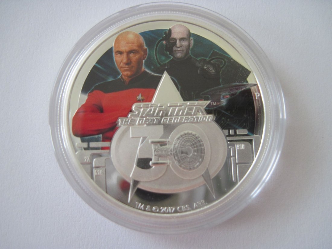  Sammlermünze 30 Jahre Star Trek (TM) Picard & Locutus 1 $ Silbermünze 2017, 1 Oz proof   