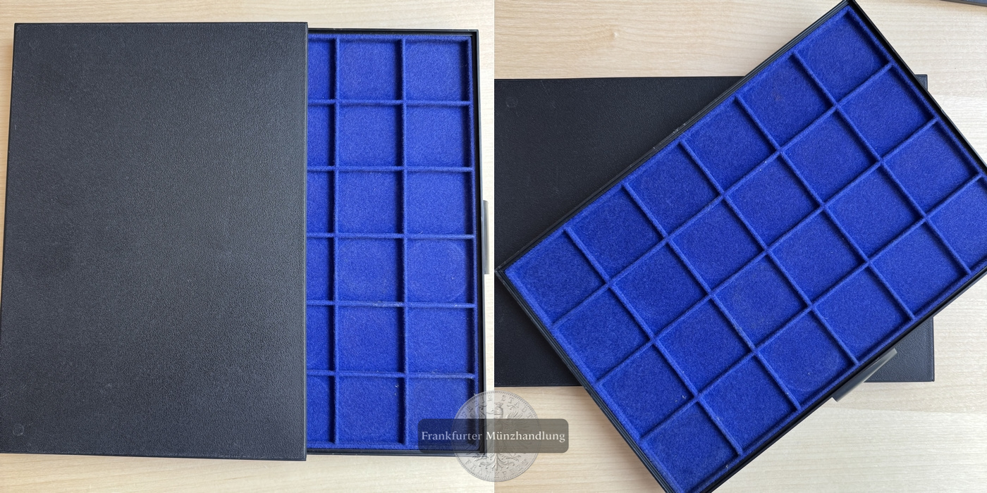 Münzenfach 29,5x20,5x2cm, Felder: 24x 4,3cm² FM-Frankfurt   