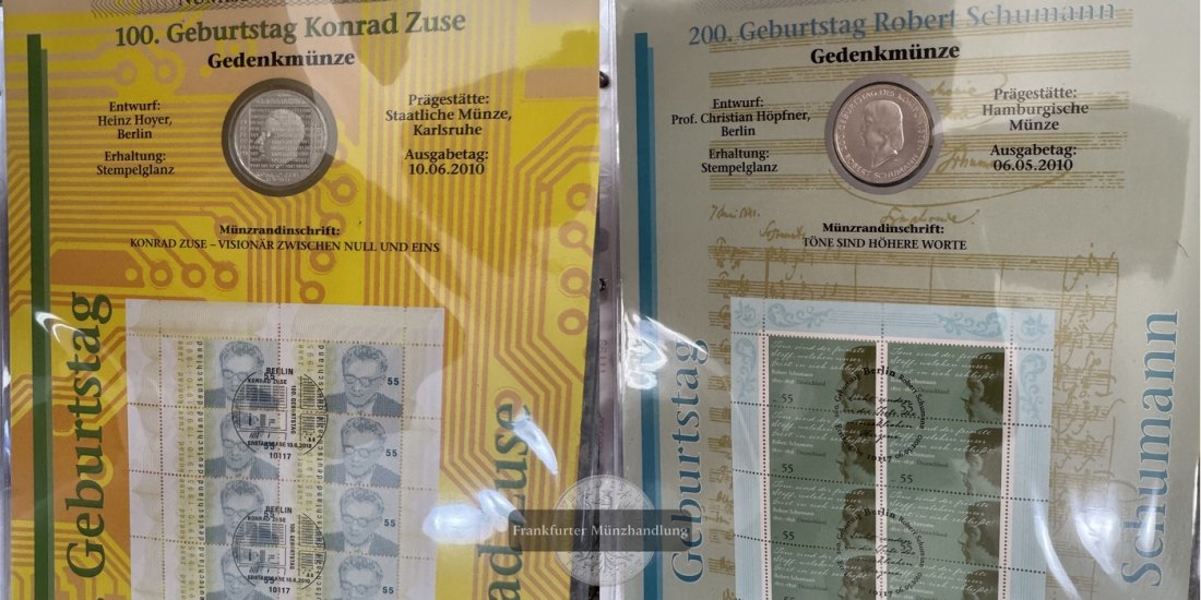  Deutschland Numisbrief Set 2010/09/08/07 FM-Frankfurt Feinsilber: 316,35g   