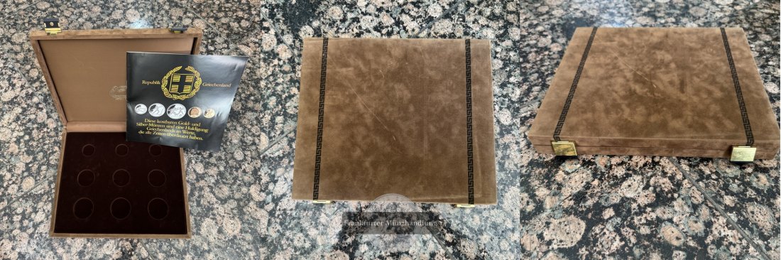  Box für Münzen Box-Maße: 26,8x22,8x3,2cm mit 9 Münzvertiefungen FM-Frankfurt   