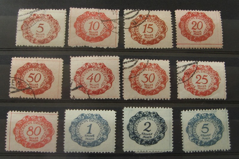  1920 - Lichtenstein – a stamp series: Postage Due 1920 (12 pcs)   