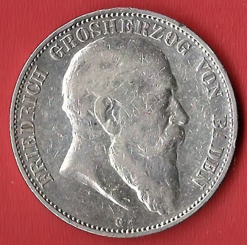  Baden 5 Mark Friedrich 1904 Koblenzer Muenzen Studio Münzankauf Koblenz Frank Maurer AL236   