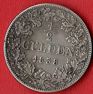 Bayern 1/2 Gulden 1838 Koblenzer Muenzen Studio Münzankauf Koblenz Frank Maurer AL239   